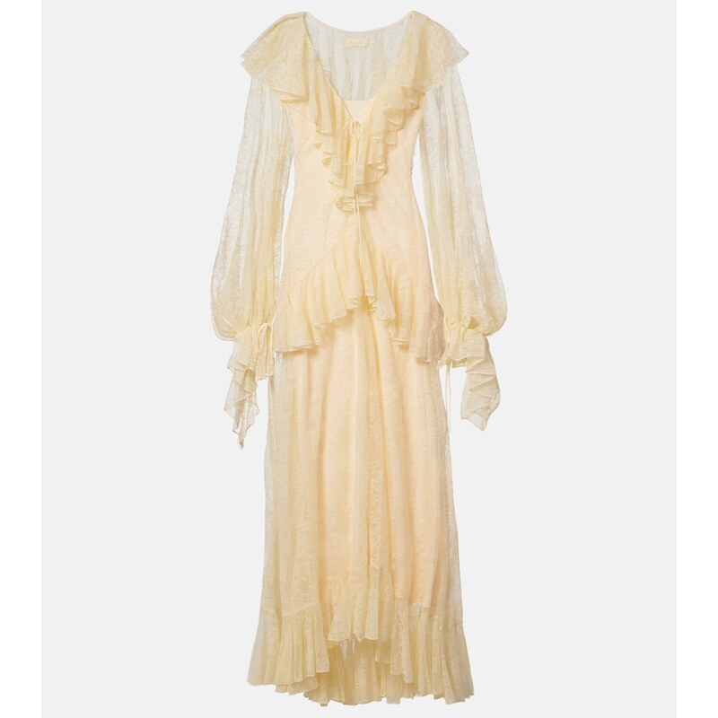 De La Vali Esen ruffled lace maxi dress