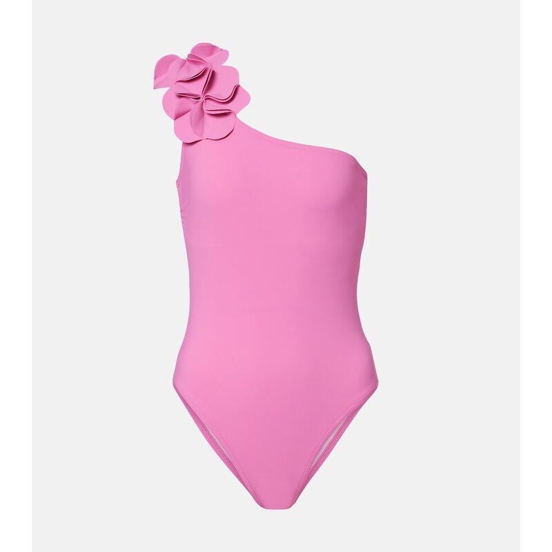 Karla Colletto Tess one-shoulder floral-appliquÃ swimsuit