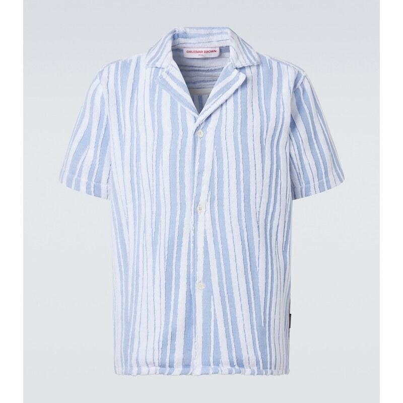 Orlebar Brown Howel striped cotton toweling shirt