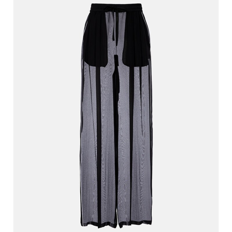 Dolce&Gabbana Sheer silk wide-leg pants