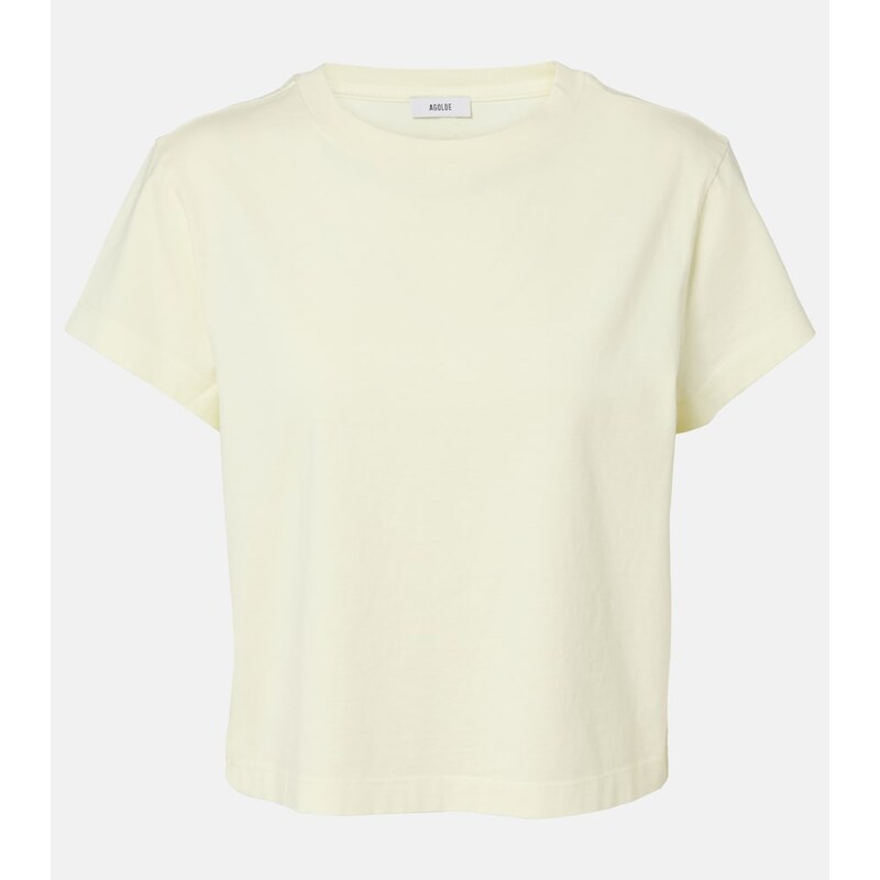 Agolde Adine cropped cotton jersey T-shirt