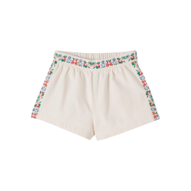 The New Society Malva embroidered floral denim shorts