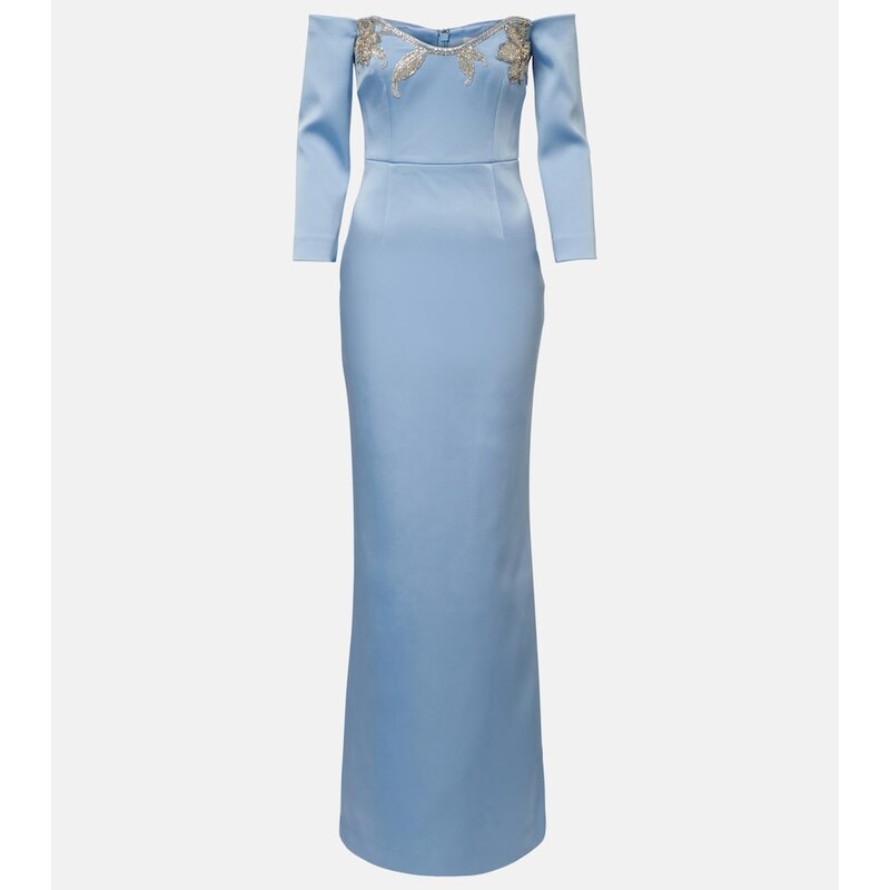 Rebecca Vallance Kai embellished satin bustier gown
