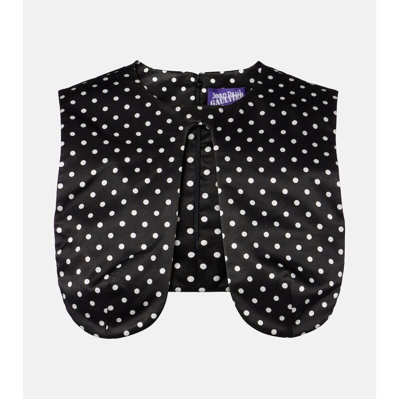 Jean Paul Gaultier Polka-dot silk crop top