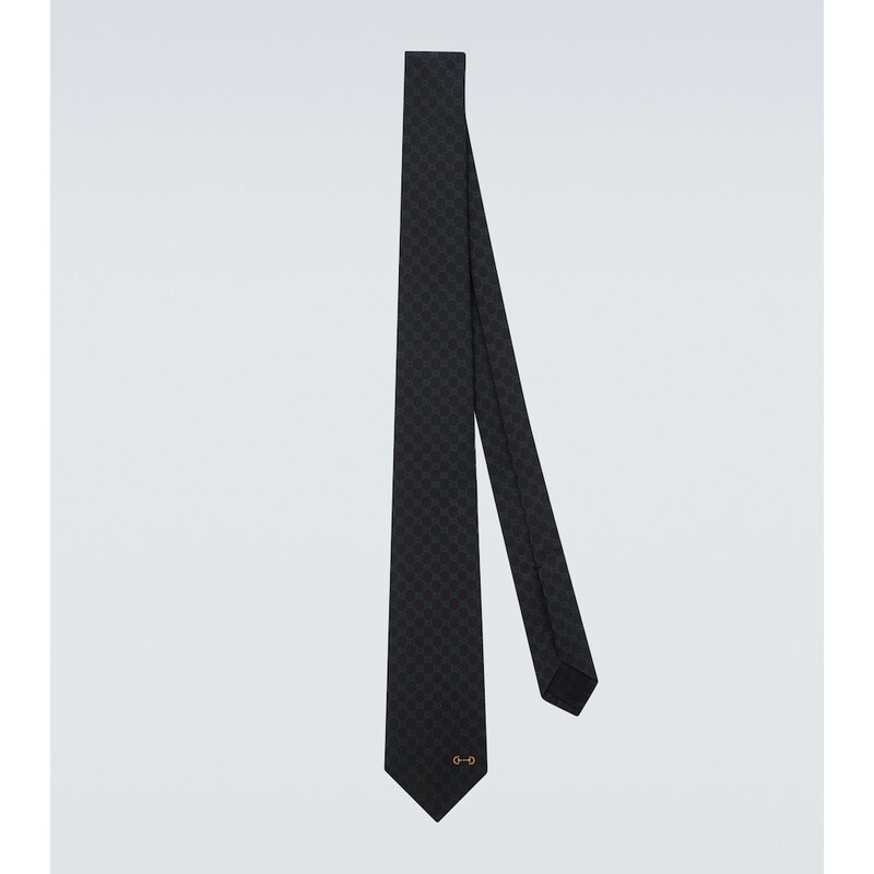 Gucci Horsebit GG silk twill jacquard tie