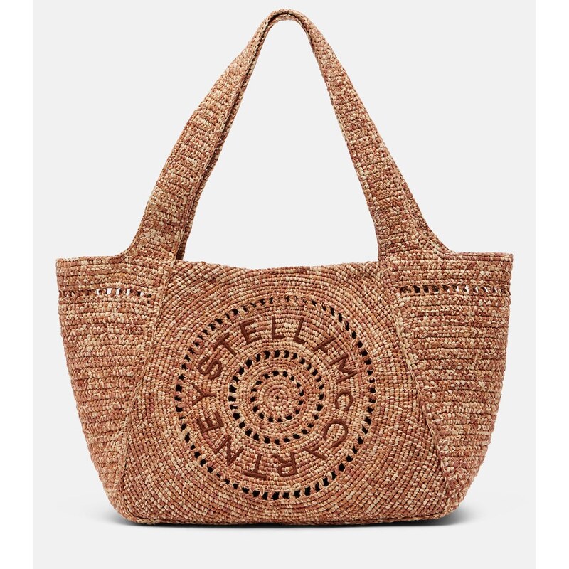 Stella McCartney Logo raffia tote bag