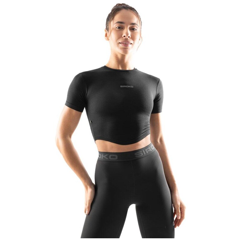 SIROKO Dámský tréninkový crop top s krátkým rukávem Sculpt