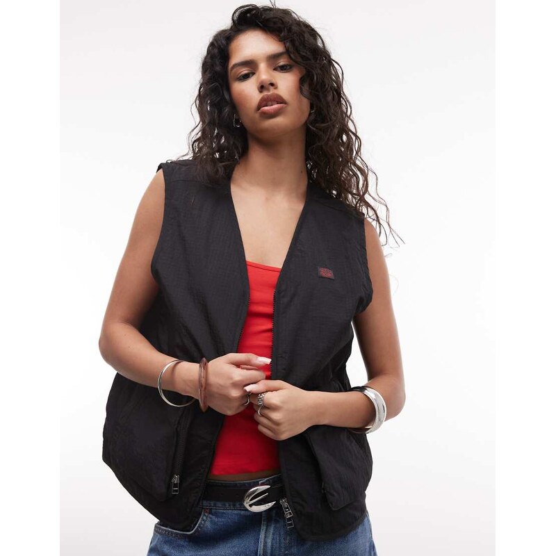 Deus Ex Machina paper street vest in black-Multi 105682725