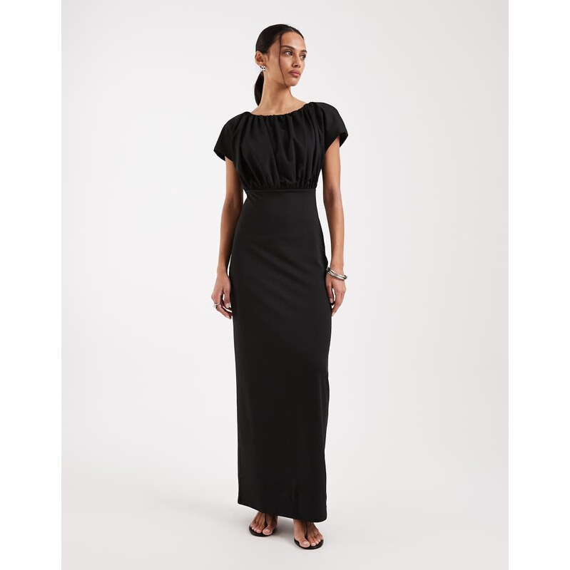 4th & Reckless soft jersey drape top tie open back detail