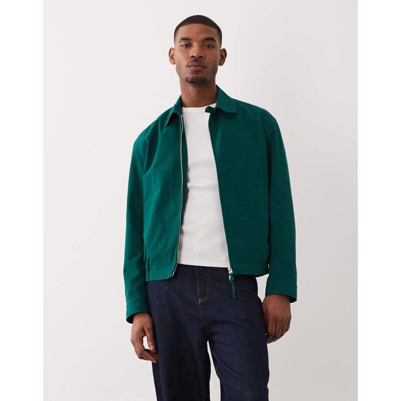 ARKET pure cotton blouson jacket in green