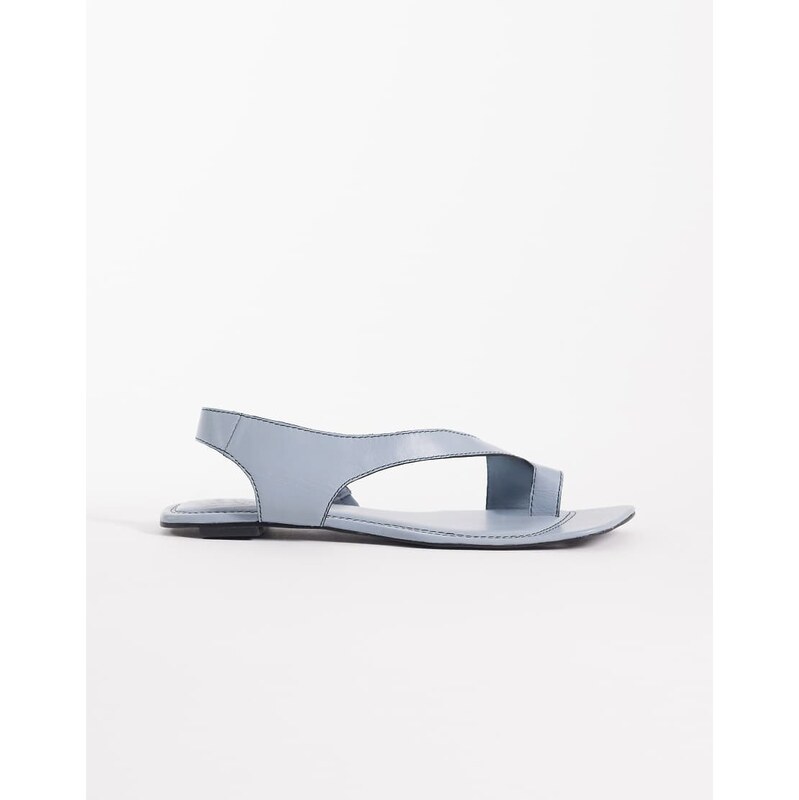 ASOS DESIGN Francesca premium minimal clean toe loop flat sandal