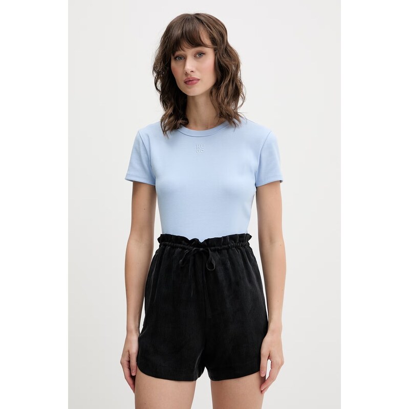 HUGO crop top dámský s bavlnou Delanor