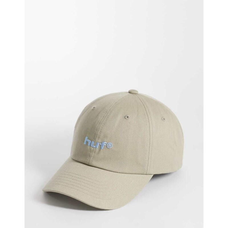 HUF logo 6 panel cap in cream-Neutral