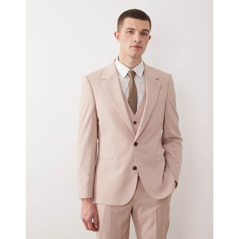ASOS DESIGN skinny suit blazer in dusty pink