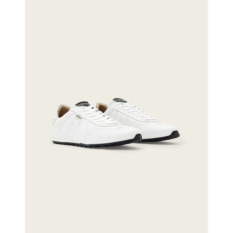 AllSaints Liam leather low top trainers in white