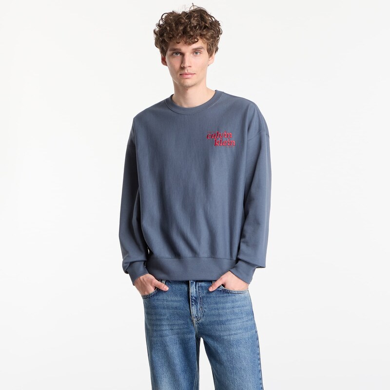 Mikina Calvin Klein Jeans Ls Premium Terry Graphic Crewneck Dark