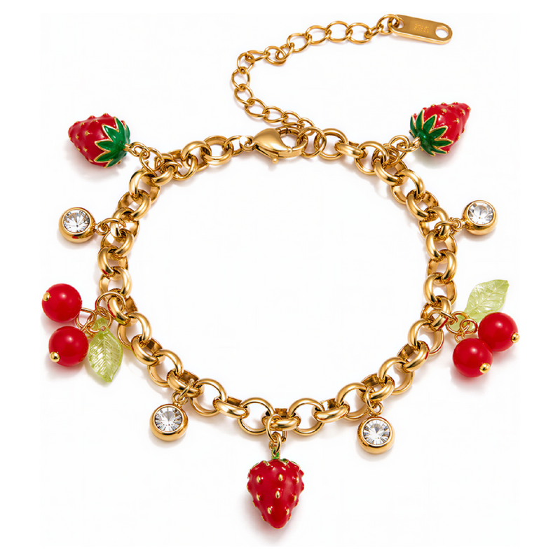 ELENYS Fragola – pozlacený náramek 18K žluté zlato 115139131