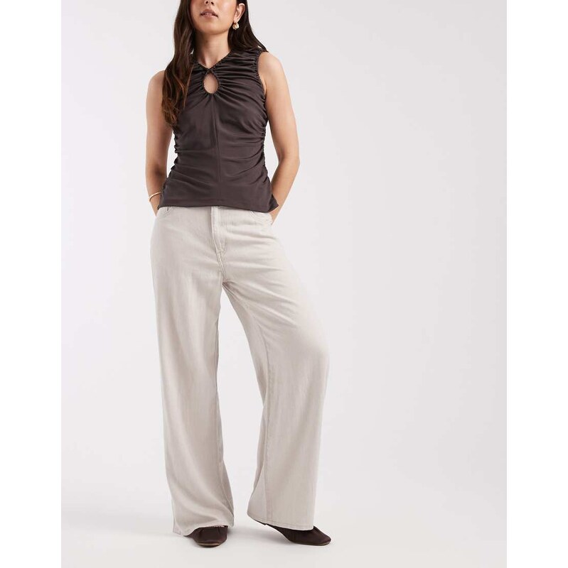 Levi's linen wide leg trousers in grey