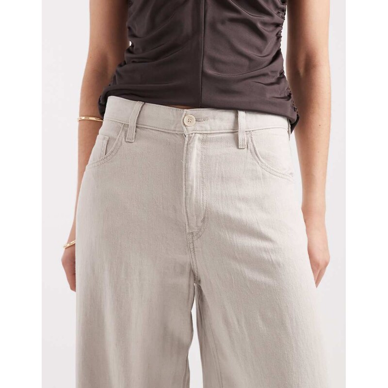 Levi's linen wide leg trousers in grey