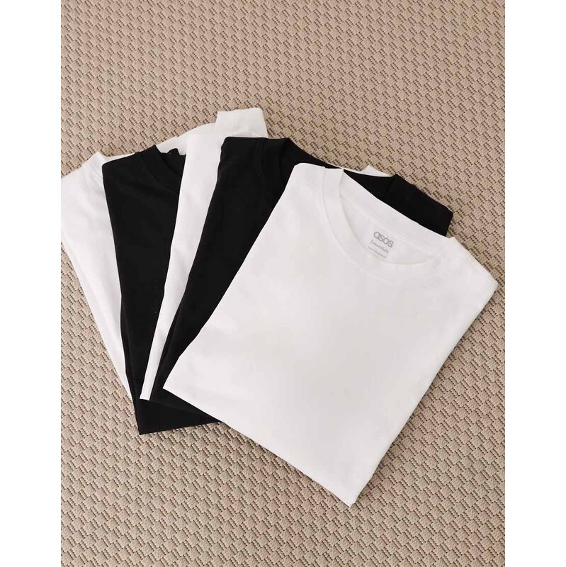 ASOS DESIGN Essentials 5 pack oversized t-shirts in multi
