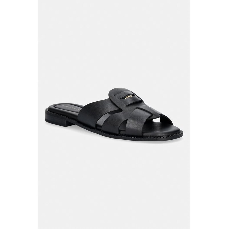 Tommy Hilfiger pantofle dámské kožené COIN LEATHER SANDAL