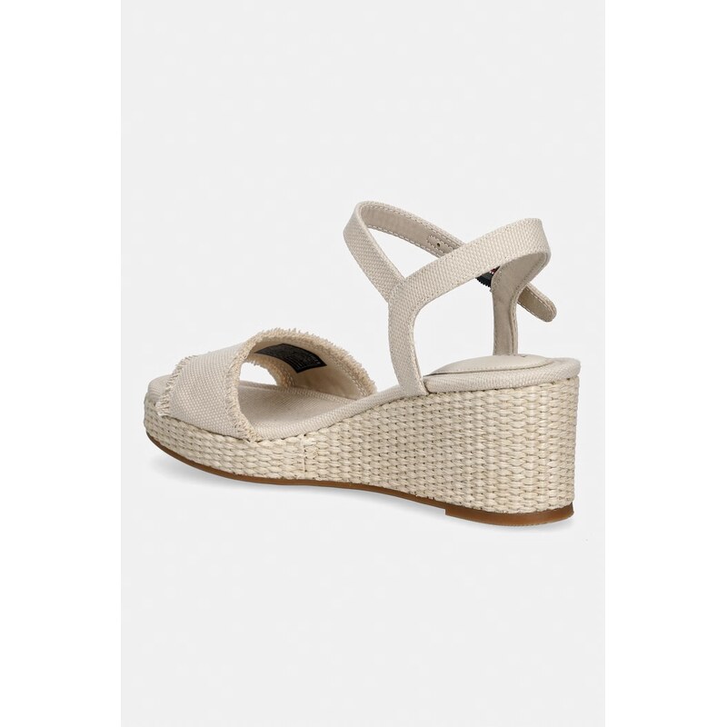 Tommy Hilfiger sandály na klínku MID WOVEN WEDGE ESPAD FRINGE