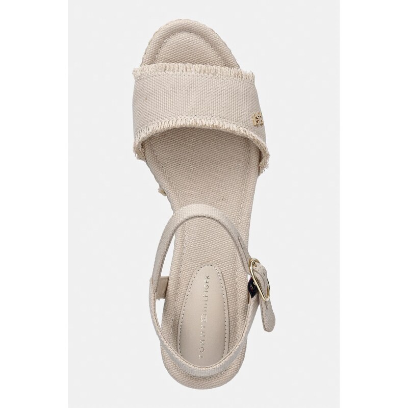 Tommy Hilfiger sandály na klínku MID WOVEN WEDGE ESPAD FRINGE