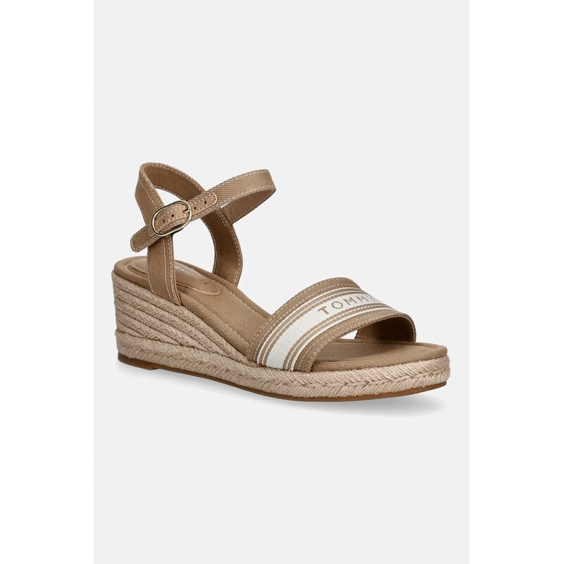 Tommy Hilfiger sandály na klínk MID WEDGE ESPAD WEBBING