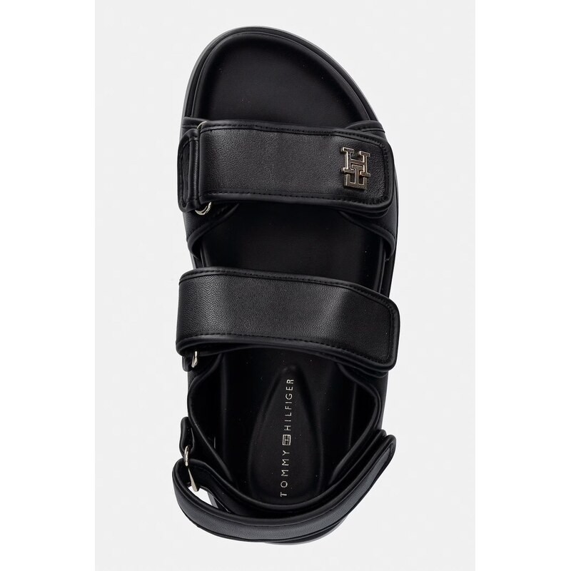Tommy Hilfiger sandály na platformě dámské kožené LEATHER SPORTY PLATFORM SANDAL