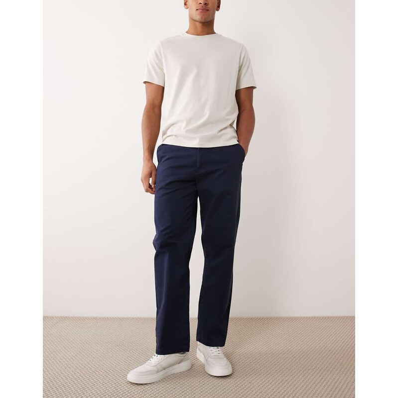 ASOS DESIGN straight chinos in navy