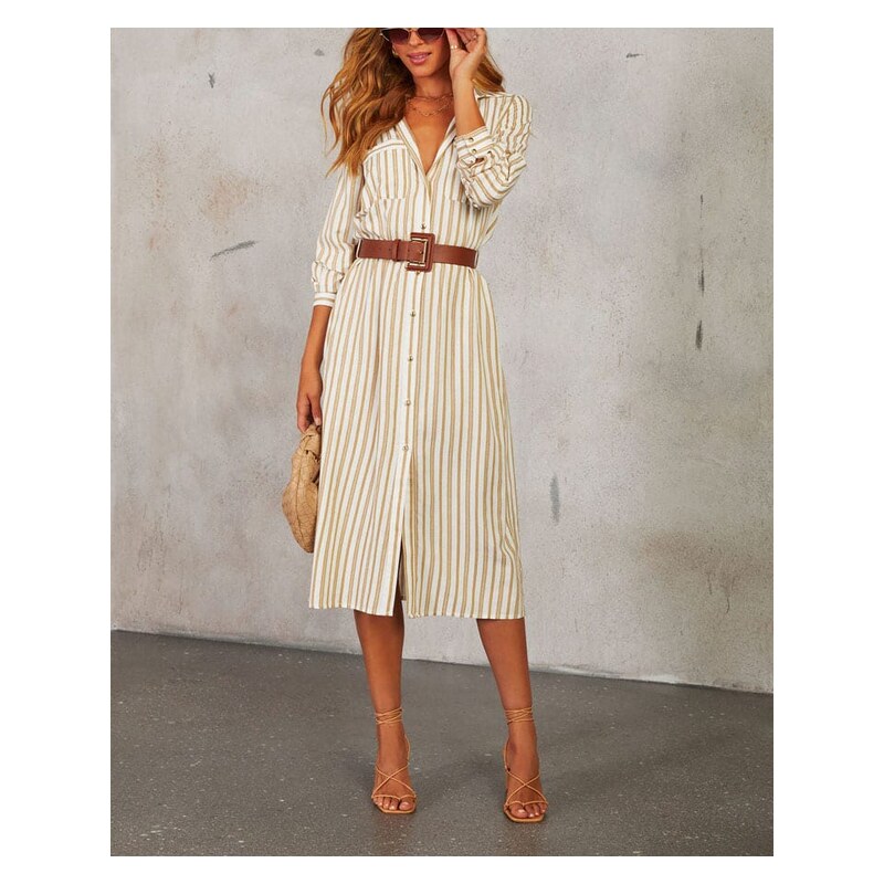 Šaty Milan Kiss Beige/ Weiß 4307509