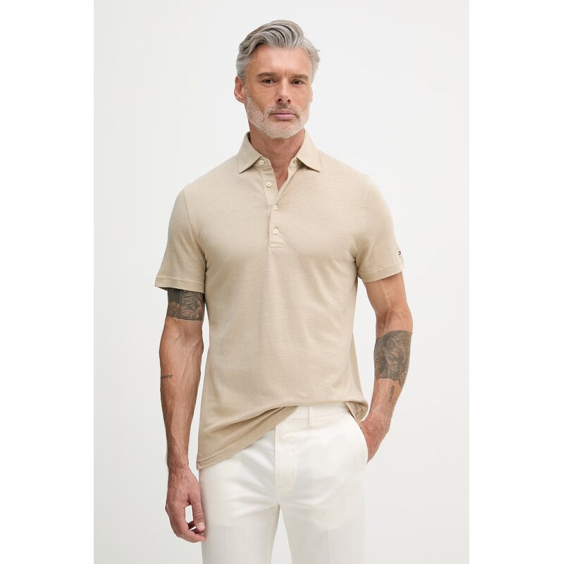 Tommy Hilfiger svetrové polo pánské se lnem NEW YORK