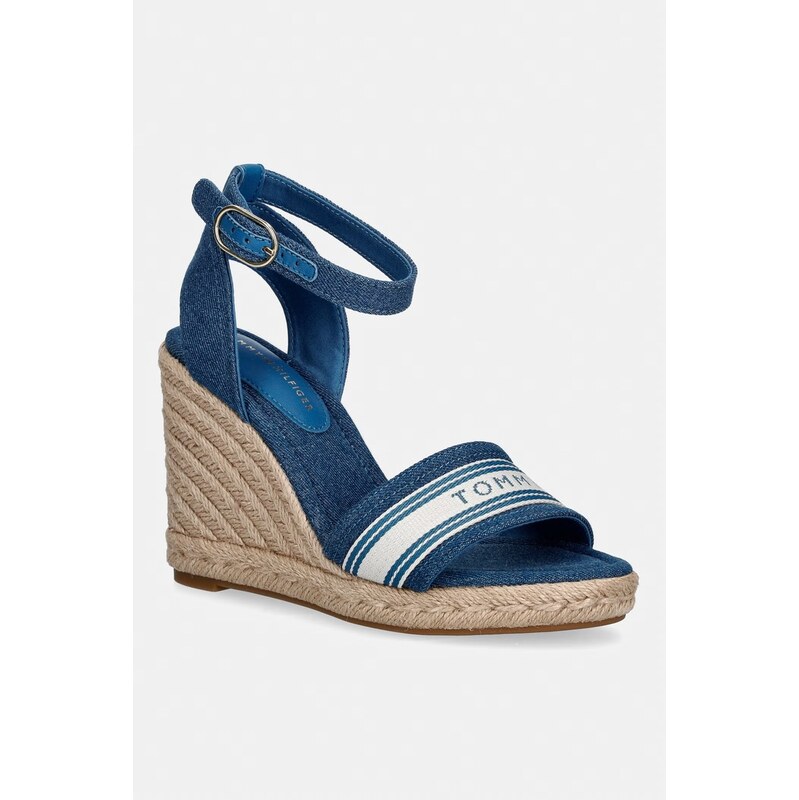 Tommy Hilfiger sandály na klínk HIGH WEDGE ESPAD WEBBING