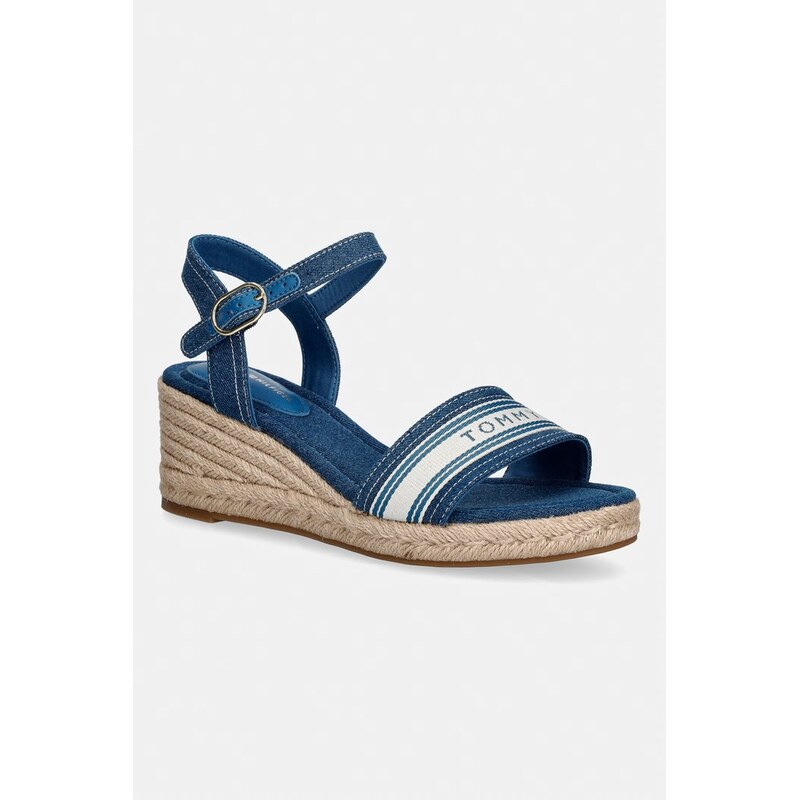 Tommy Hilfiger sandály na klínk MID WEDGE ESPAD WEBBING
