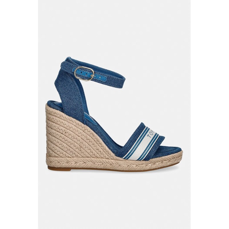 Tommy Hilfiger sandály na klínk HIGH WEDGE ESPAD WEBBING