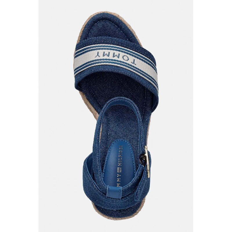 Tommy Hilfiger sandály na klínk HIGH WEDGE ESPAD WEBBING