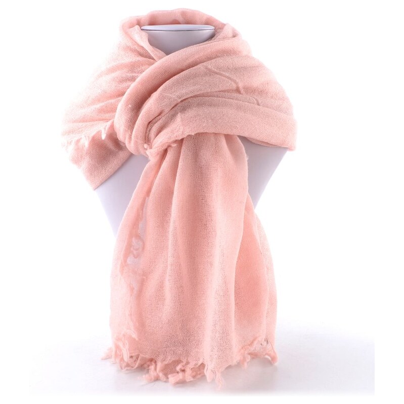 Fraas vlněný jednobarevný šátek s třásněmi blossom 658100-412