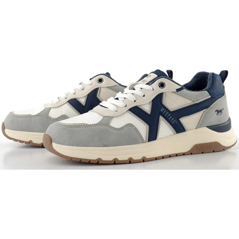 Mustang pánské šněrovací tenisky grey/white/navy 26M0291004