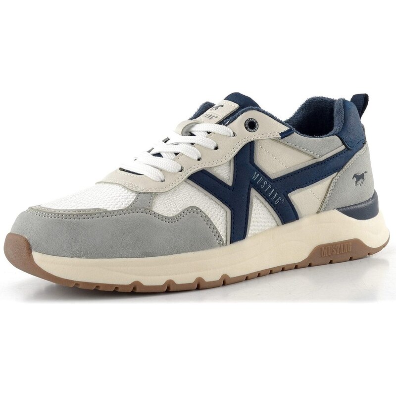 Mustang pánské šněrovací tenisky grey/white/navy 26M0291004