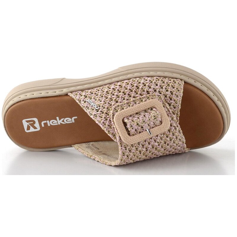 Rieker pantofle se sponou pink-multi V3053-90