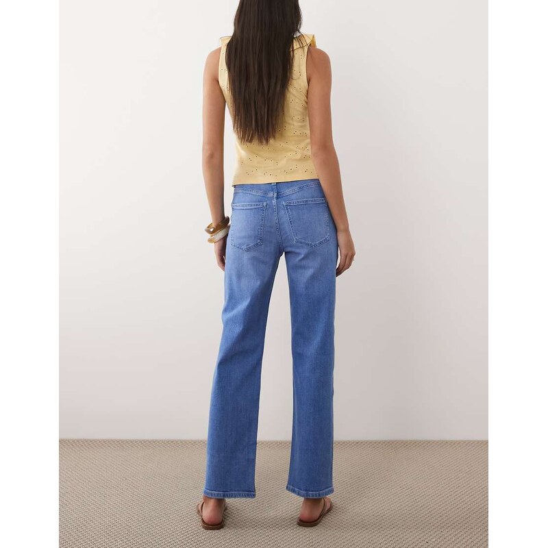 ASOS DESIGN ankle grazer comfort stretch straight leg jeans in bright blue