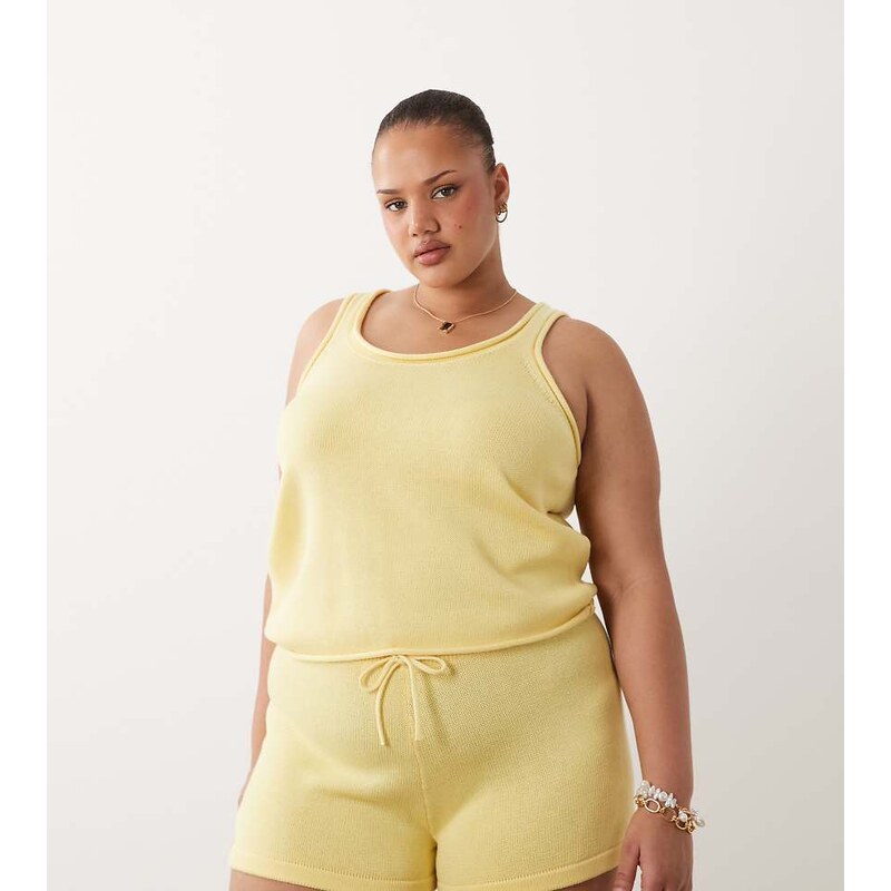 ASOS Curve ASOS DESIGN Curve cotton blend u-scoop cami top co-ord in 115520306