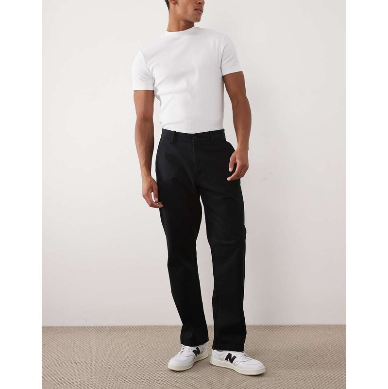 ASOS DESIGN straight fit chino in black