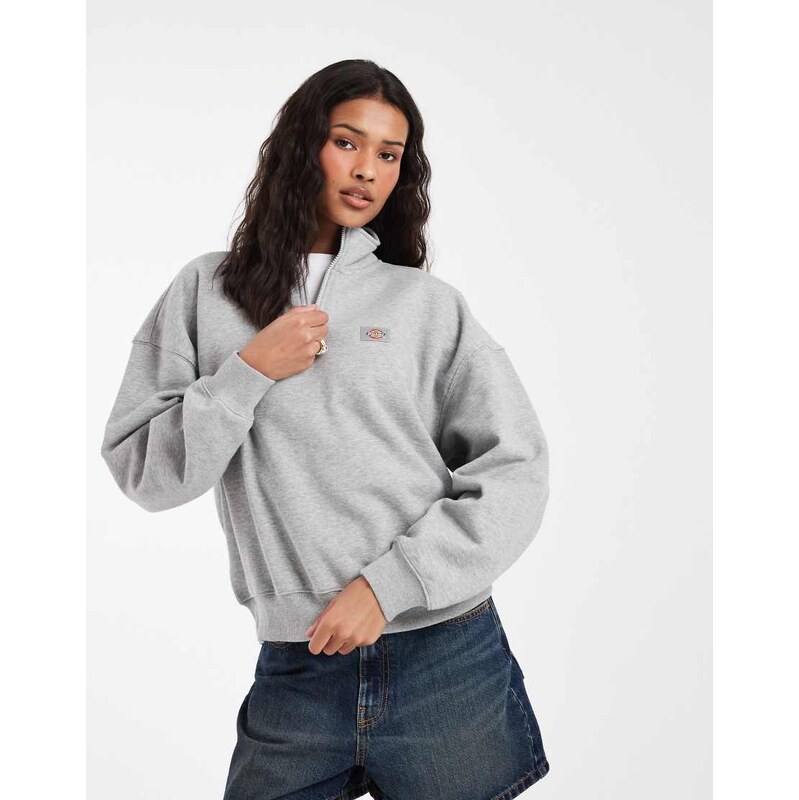 Dickies Oakport 1/4 zip sweatshirt in heather grey 115149351
