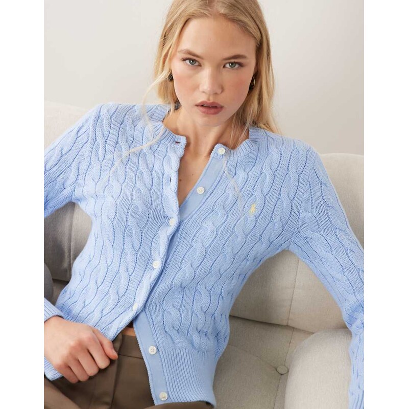 Polo Ralph Lauren longsleeve knit cardigan in baby blue