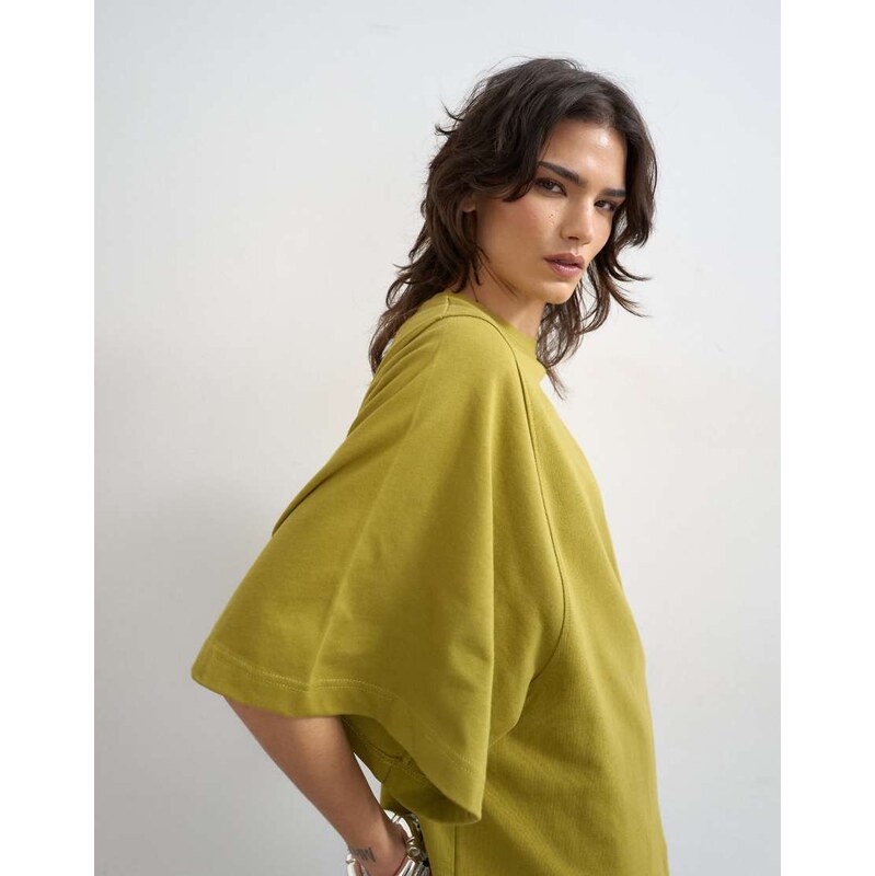 Topshop batwing t-shirt in green