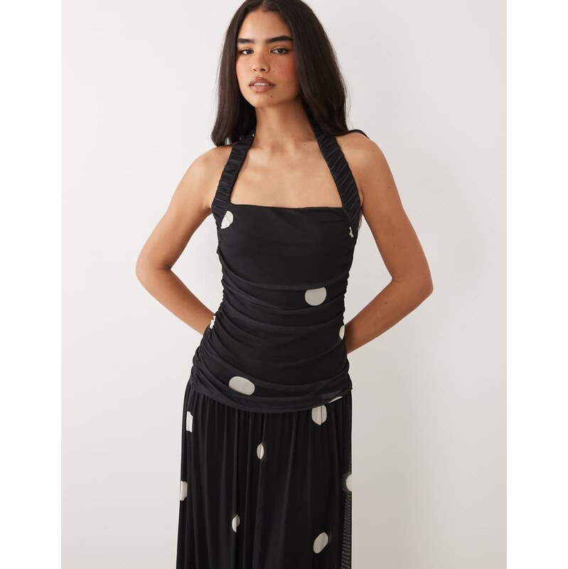 ASOS DESIGN soft touch maxi full circle skirt maxi with ruched halter 115149483