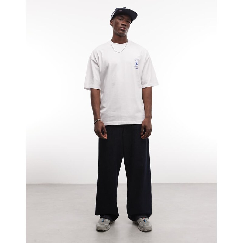 ASOS DESIGN oversized t-shirt with mountain graphic in white