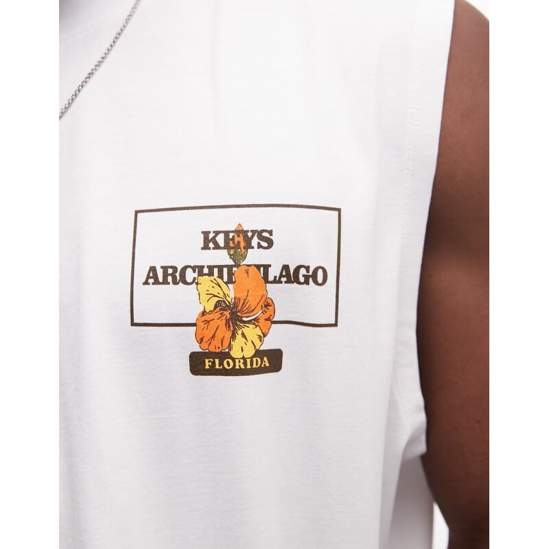 ASOS DESIGN oversized tank with pool graphic in white