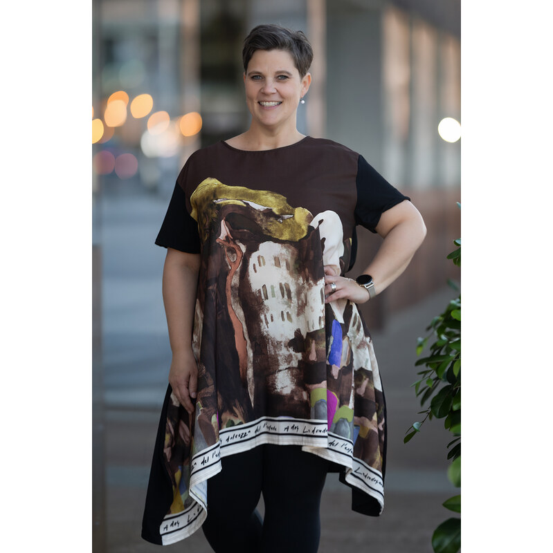 Italy fashion Bavlněné šaty OPHELIA Barva: Město - čokoládová, 115151127